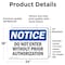 Signmission Do Not Enter Without Prior Authorization OSHA Notice Sign, Vinyl Decal, 24in W x 18in L, 2PK OS-2PACK-NS-D-1824-L-11265 - alternate 4